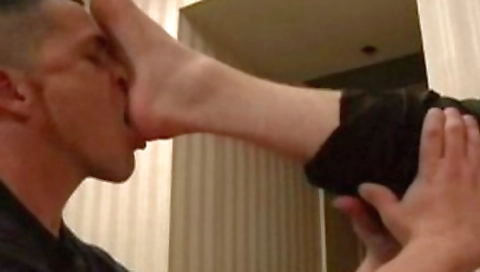 Horny slut takes a cock in her mouth