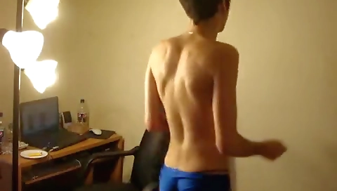 Sexy young chick masturbating in a stripper