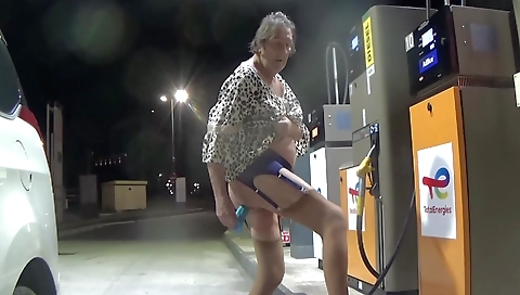 Sexy chick fucks on a dildo