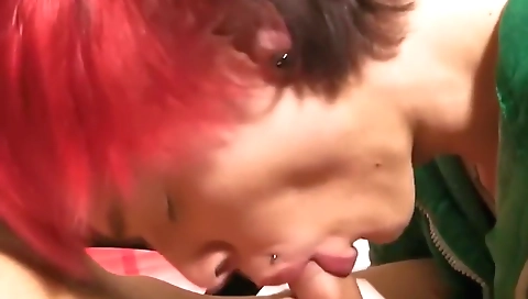 Sexy chick on a hot blowjob