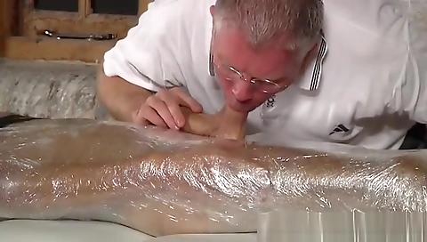 Hot blonde rides her friend dildo