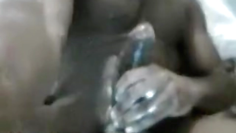 Busty blonde plays with her toys